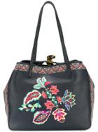 Etro Floral Print Tote - Black