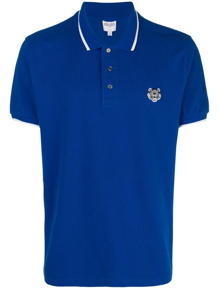 Kenzo Plain Polo Shirt - Blue