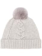 N.peal - Fur Bobble Hat - Women - Rabbit Fur/cashmere - One Size, Women's, Grey, Rabbit Fur/cashmere