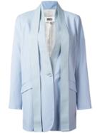 Mm6 Maison Margiela Layered Single Breasted Coat, Women's, Size: 42, Blue, Wool/viscose