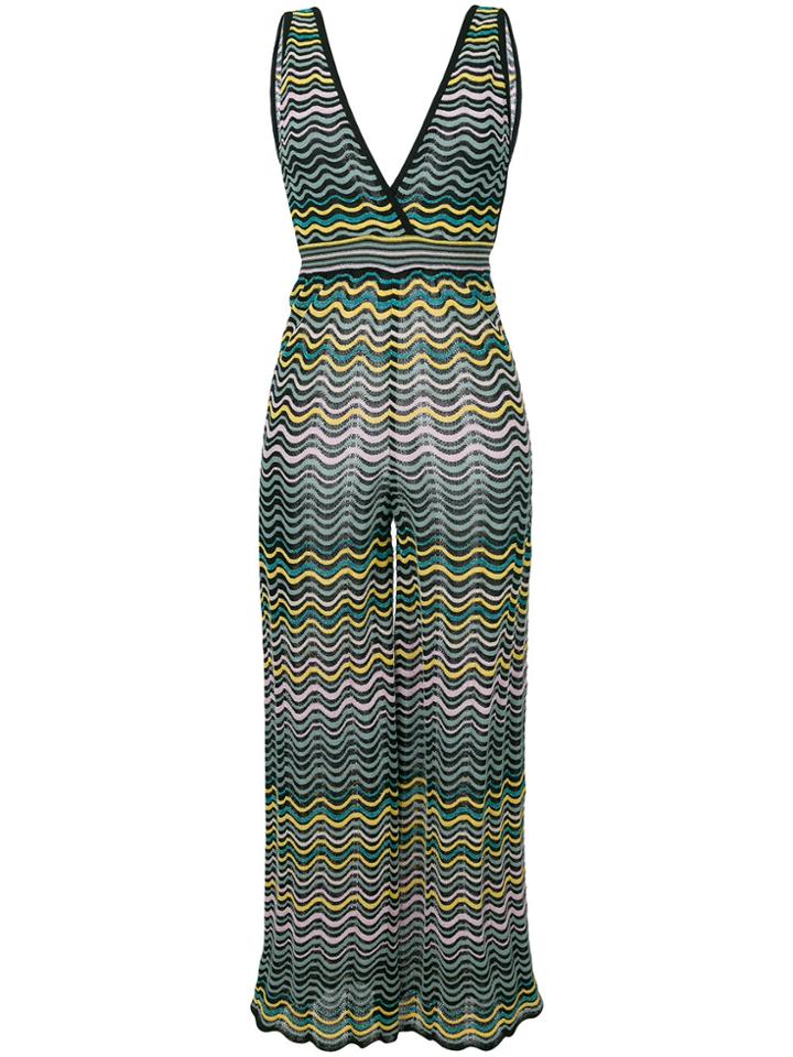M Missoni Palazzo Style Knit Jumpsuit - Black