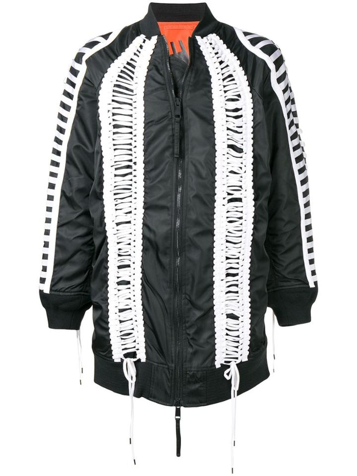 Ktz Long Lace Bomber Jacket - Black