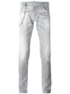 Dsquared2 Slim Distressed Chain Jeans - Grey