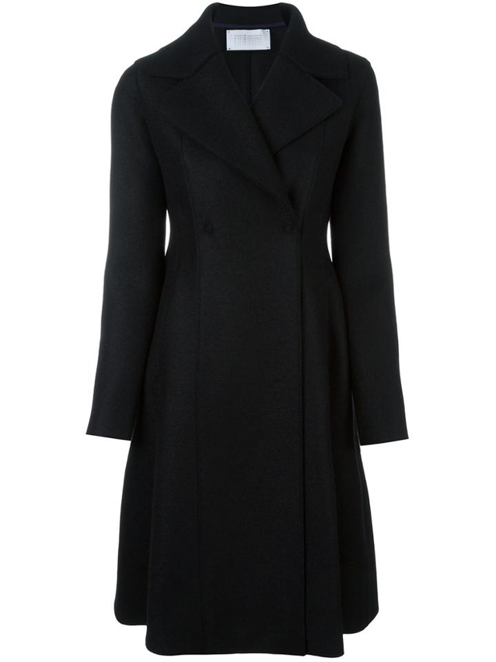 Harris Wharf London Long Flared Coat - Black