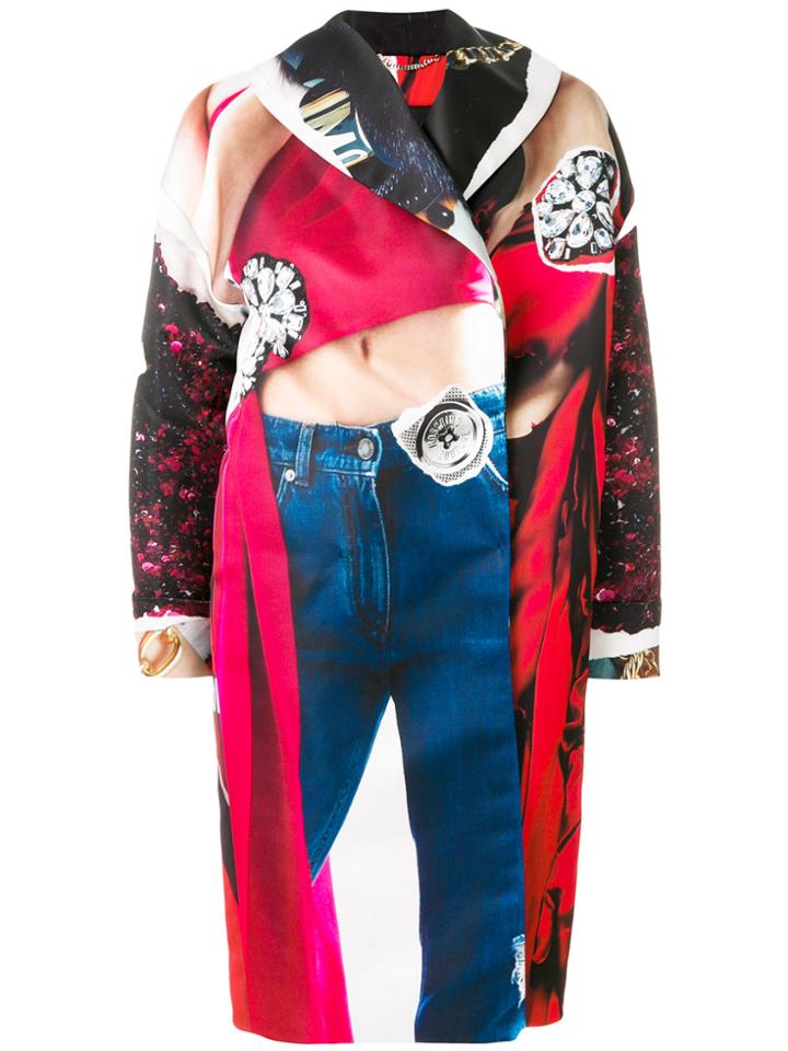 Moschino Ovoid Trompe L'oeil Coat - Multicolour