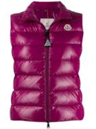 Moncler Logo Patch Padded Gilet - Purple