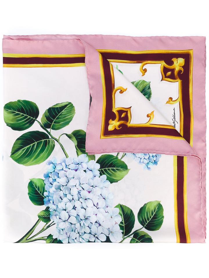 Dolce & Gabbana - Hydrangea Print Scarf - Women - Silk - One Size, Silk