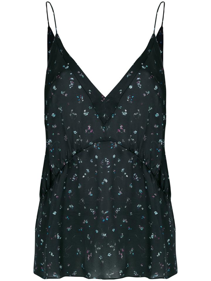 Iro Micro Floral Print Blouse - Black