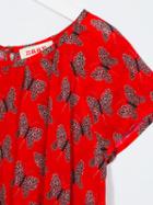 Maan - Butterfly Print Dress - Kids - Viscose - 4 Yrs, Red