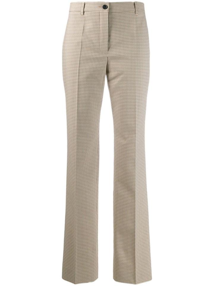 Nina Ricci Tartan Print Trousers - Neutrals