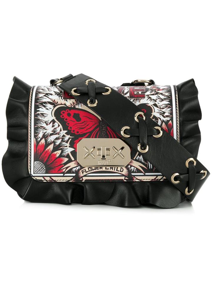 Red Valentino Red(v) Rock Ruffles Crossbody Bag - Black