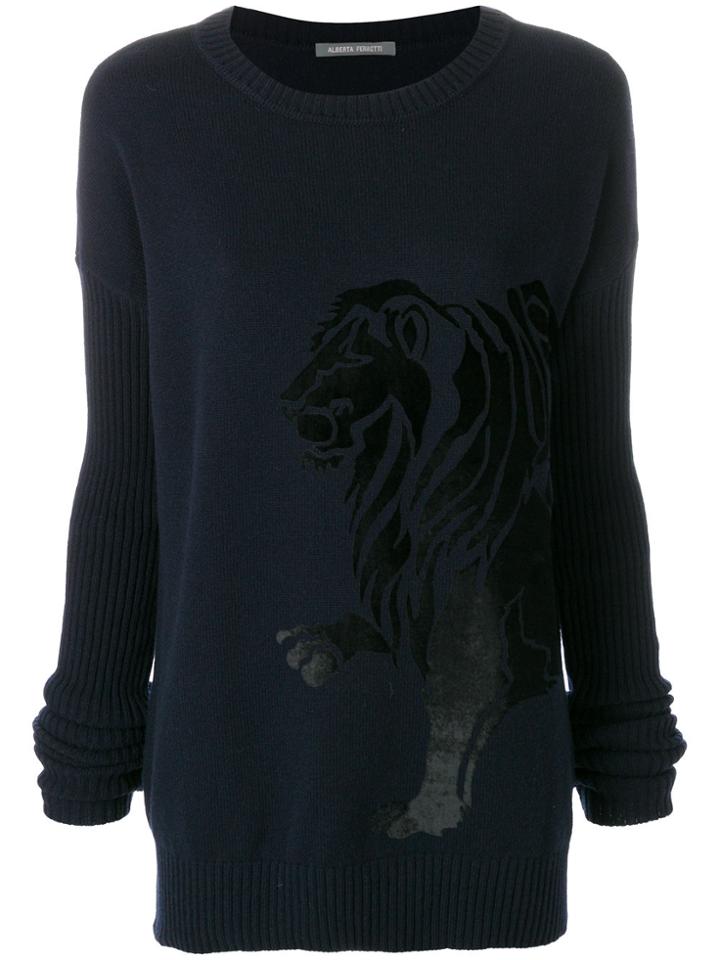 Alberta Ferretti Round Neck Jumper - Blue