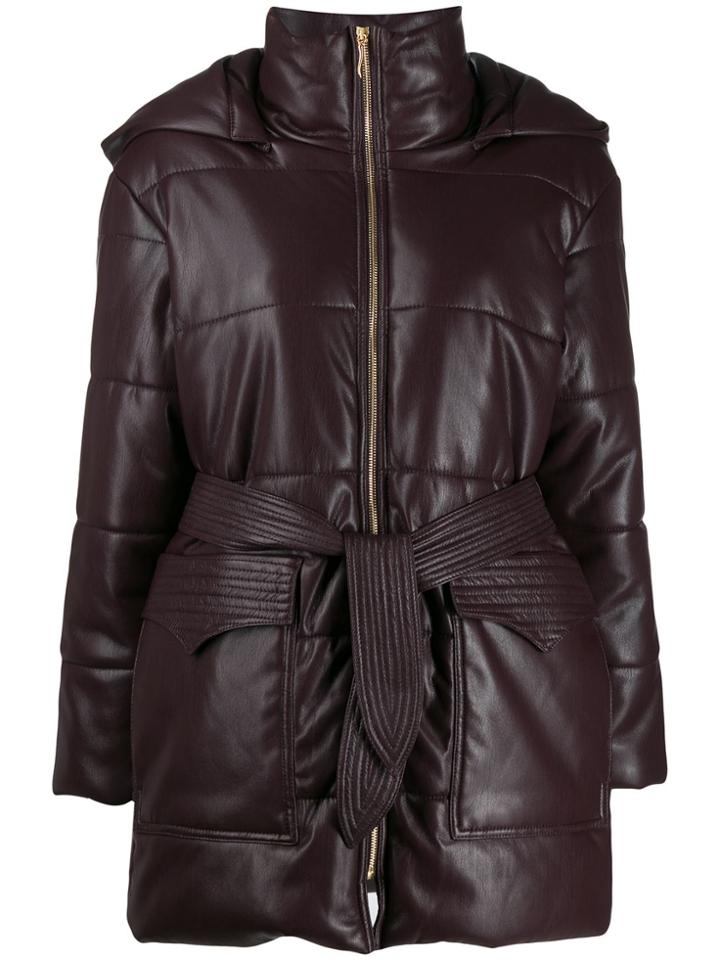 Nanushka Belted Puffer Jacket - Purple