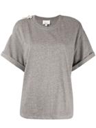 3.1 Phillip Lim Heart Appliqué Shoulder Slit T-shirt - Grey
