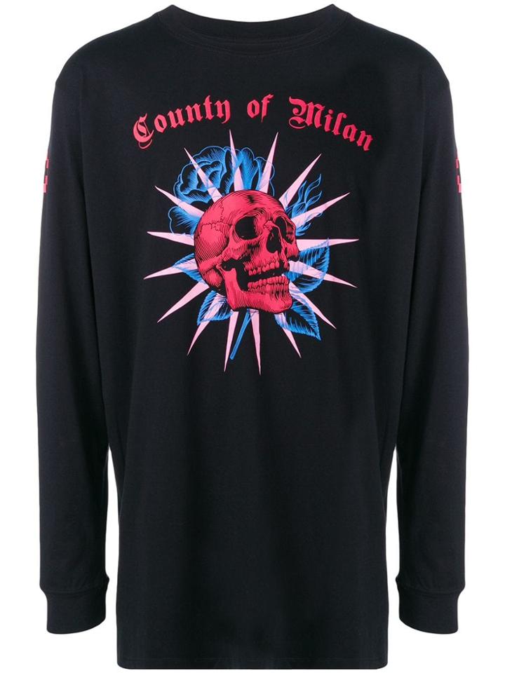 Marcelo Burlon County Of Milan Skull Crewneck Sweatshirt - Black
