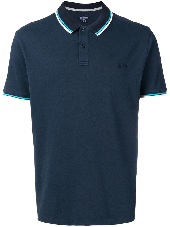 Woolrich Striped Trim Polo Shirt - Blue