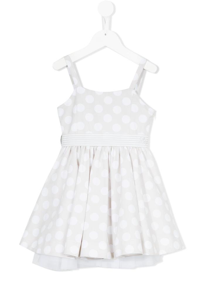 Lapin House Polka Dots Flared Dress, Girl's, Size: 12 Yrs, Nude/neutrals