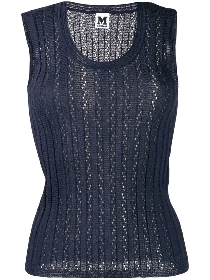 M Missoni Ribbed Vest Top - Blue