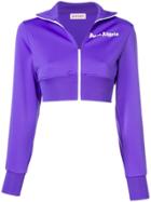 Palm Angels Cropped Zipped Sweatshirt - Purple