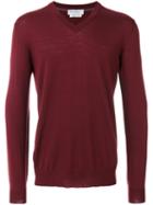 Salvatore Ferragamo - Classic V Neck Sweater - Men - Virgin Wool - S, Red, Virgin Wool