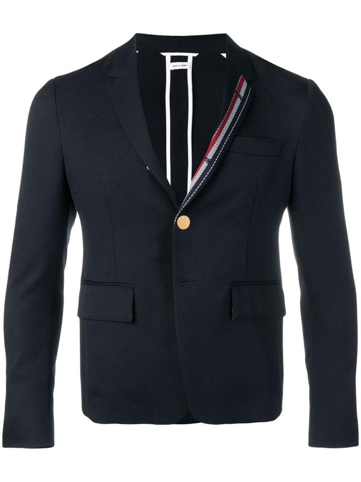 Thom Browne Rwb Stripe Unconstructed Sport Coat - Blue
