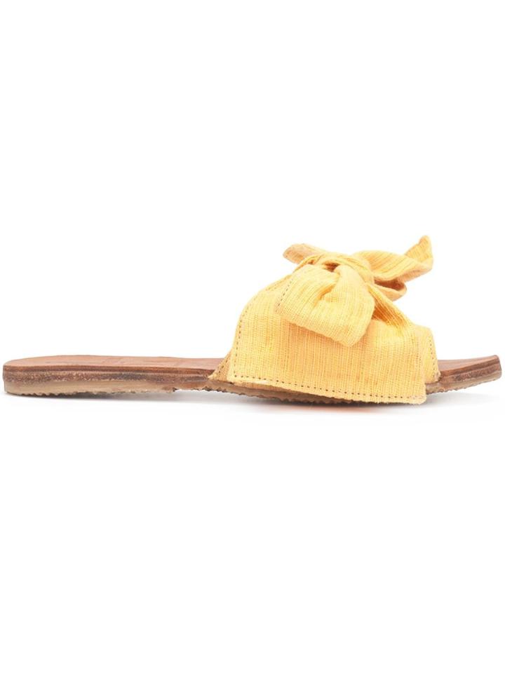 Brother Vellies Bow Sliders - Yellow