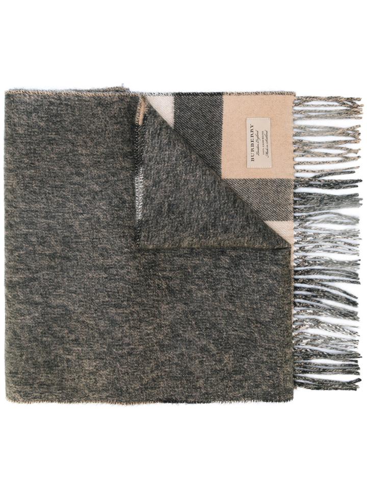 Burberry Cashmere Oversize Check Scarf - Nude & Neutrals