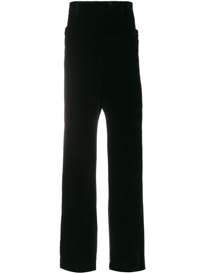 Rick Owens Velvet Loose-fit Trousers - Black