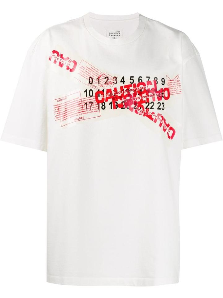 Maison Margiela Caution Tape Print T-shirt - White