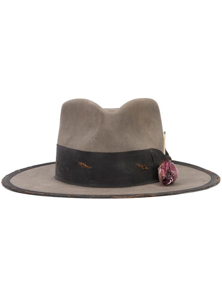 Nick Fouquet Fedora Hat, Men's, Size: 57, Brown, Leather