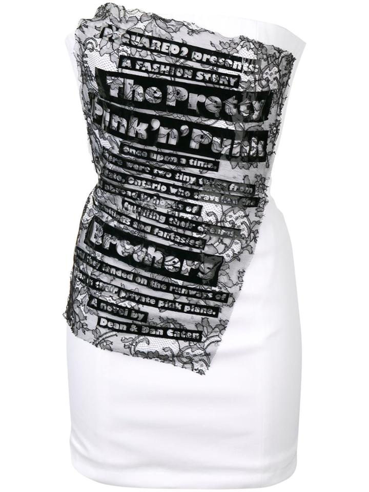Dsquared2 Strapless Mini Dress - White