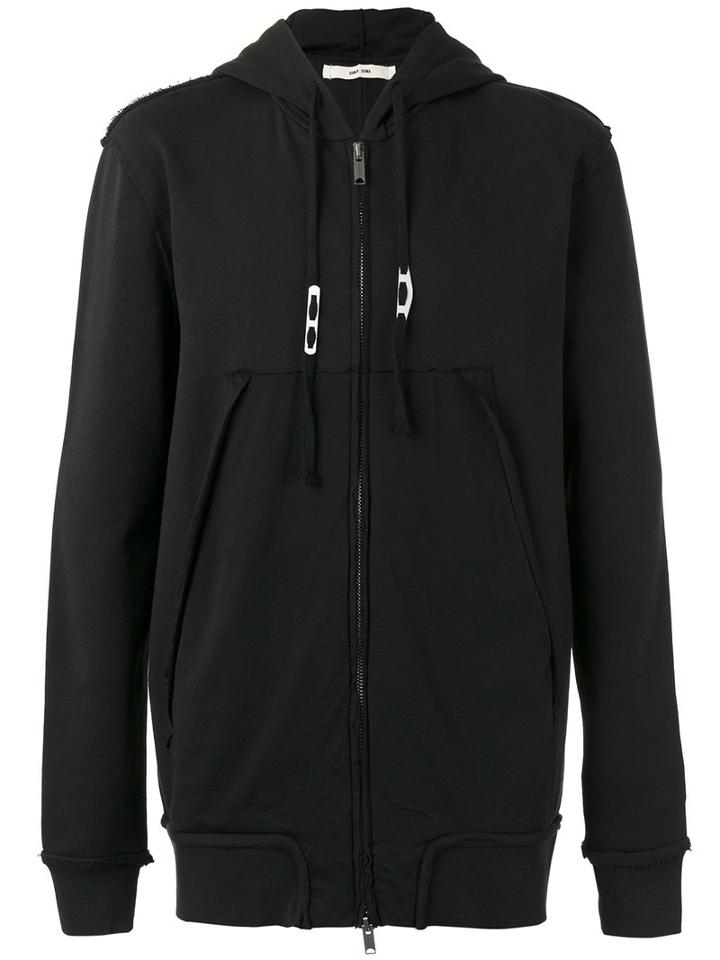 Damir Doma Open Seam Zipped Hoodie, Men's, Size: Large, Black, Cotton/polyester