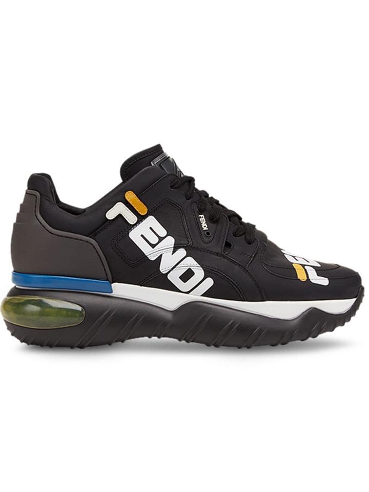 Fendi Logo Lace-up Sneakers - Black