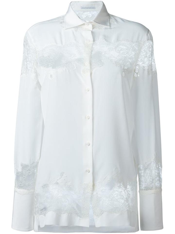 Ermanno Scervino Cut-out Lace Shirt, Women's, Size: 40, White, Silk/polyamide/viscose