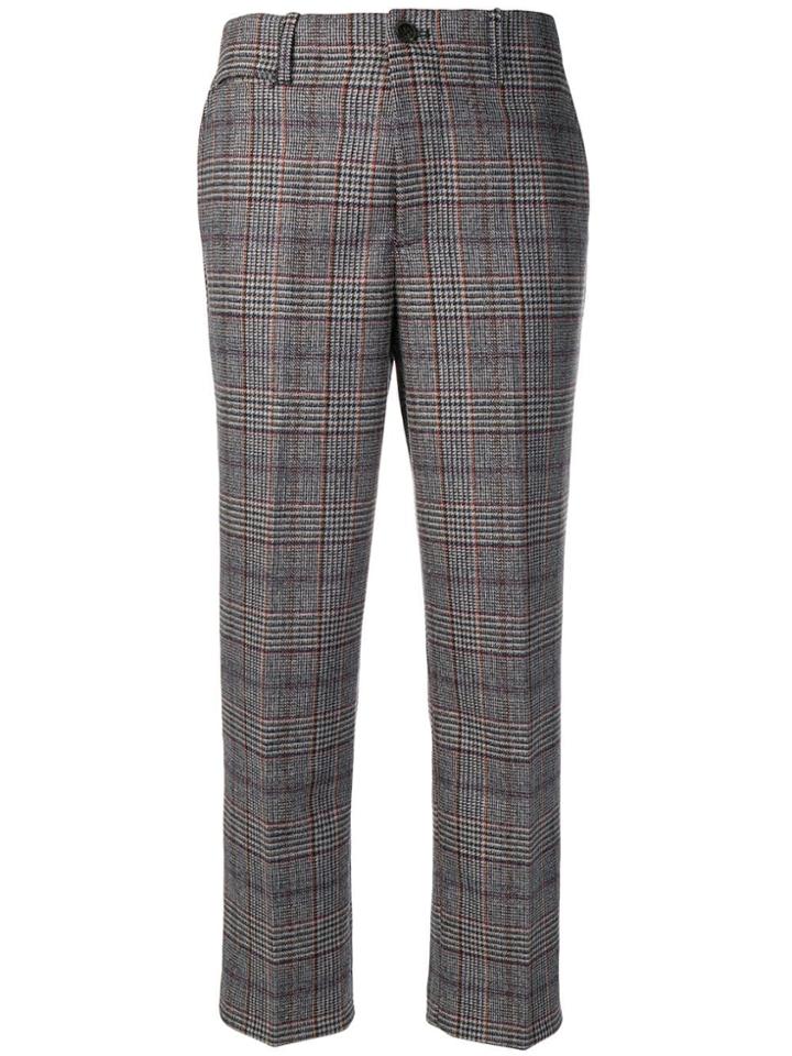 Closed Check Cropped Trousers - Nude & Neutrals
