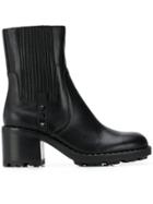 Ash Block Heel Ankle Boots - Black