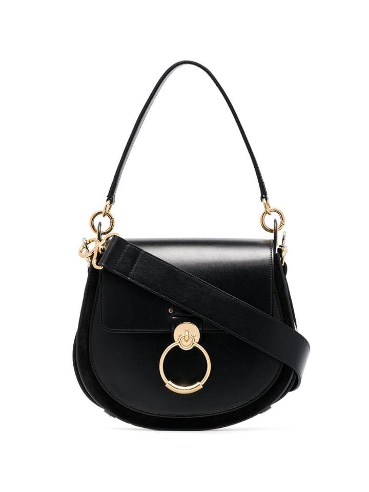 Chloé Black Tess Large Leather Shoulder Bag