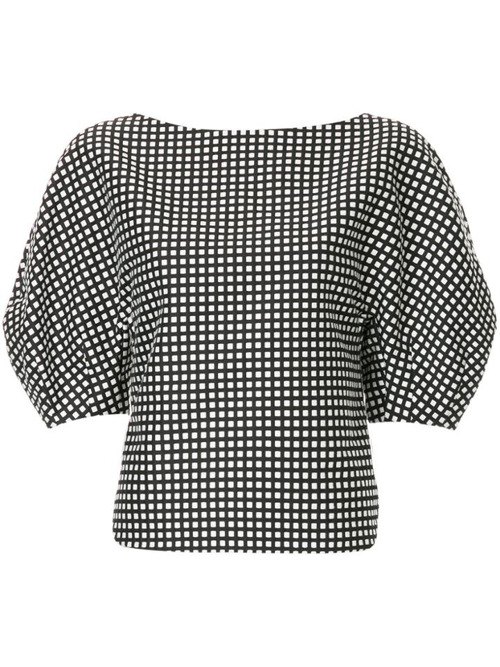 Enföld Check Balloon Sleeve Shirt - Black