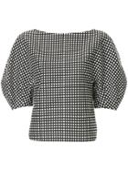 Enföld Check Balloon Sleeve Shirt - Black