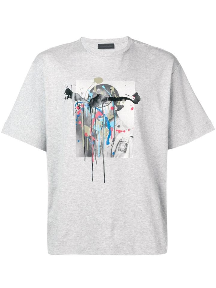 Diesel Black Gold T-shirt With Melting Soldier Print - Grey