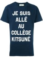 Maison Kitsuné 'je Suis Allé Au Collège' T-shirt, Men's, Size: Medium, Blue, Cotton