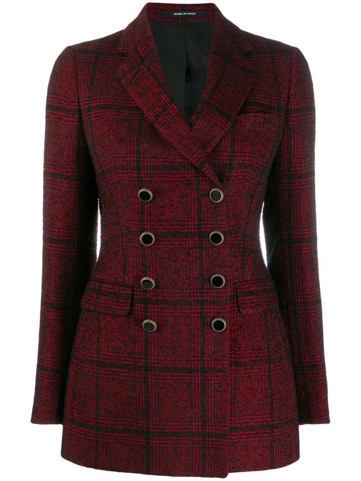 Tagliatore Double-breasted Tartan Blazer - Red