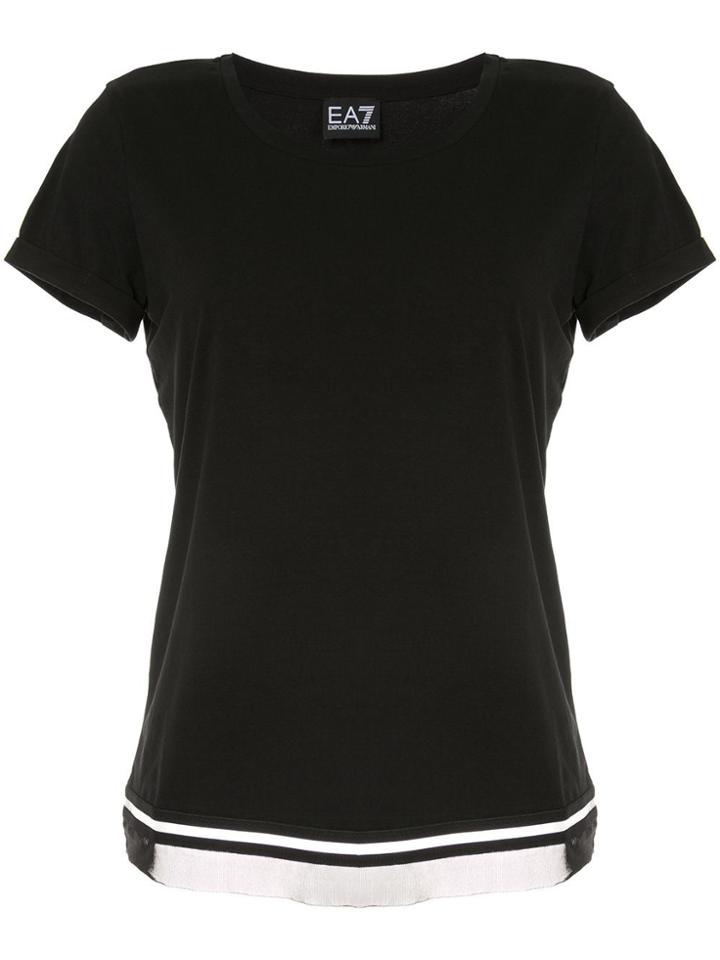 Ea7 Emporio Armani Scoop Neck T-shirts - Black