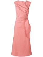 Alysi Crossover Detail Midi Dress - Pink