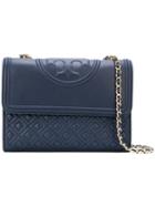 Tory Burch - Stitched Logo Cross-body Bag - Women - Leather - One Size, Blue, Leather