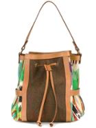 Etro Embroidered Trim Tote, Women's, Brown, Cotton/calf Leather/polyester/pvc