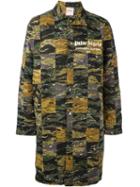 Palm Angels Printed Coat, Men's, Size: 50, Green, Cotton/viscose