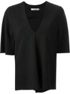 Christopher Esber 'wave V' T-shirt, Women's, Size: 10, Black, Polyester/spandex/elastane
