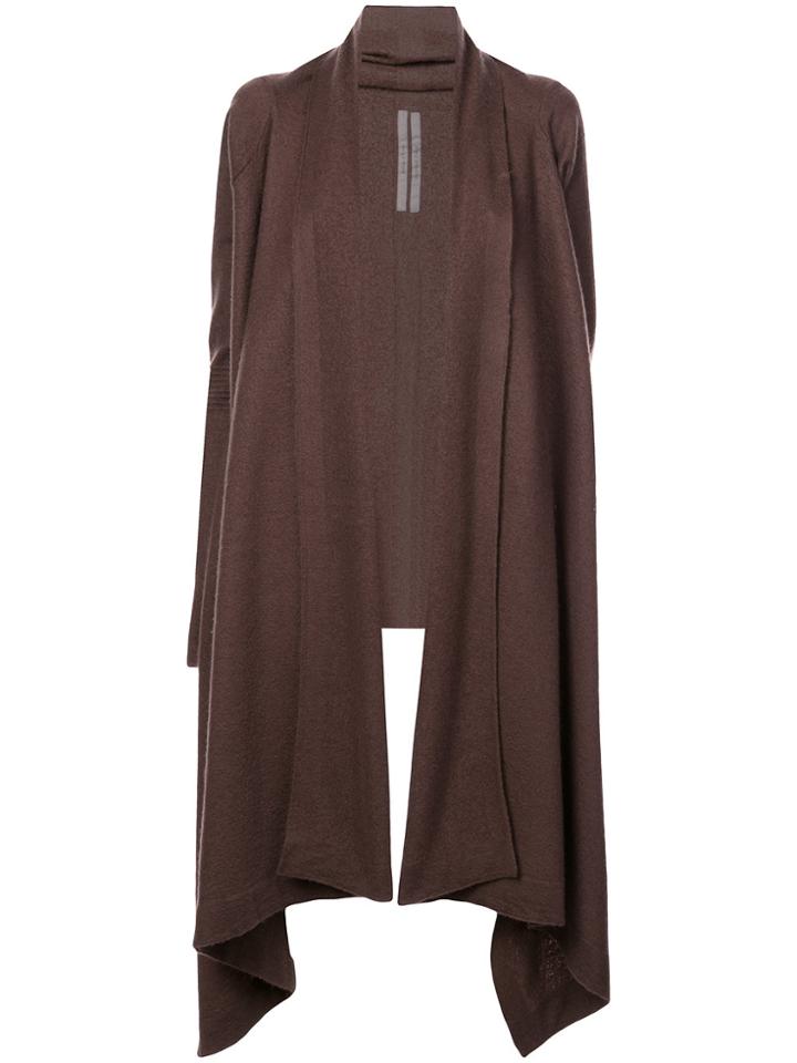 Rick Owens Open Front Trapeze Cardigan - Brown