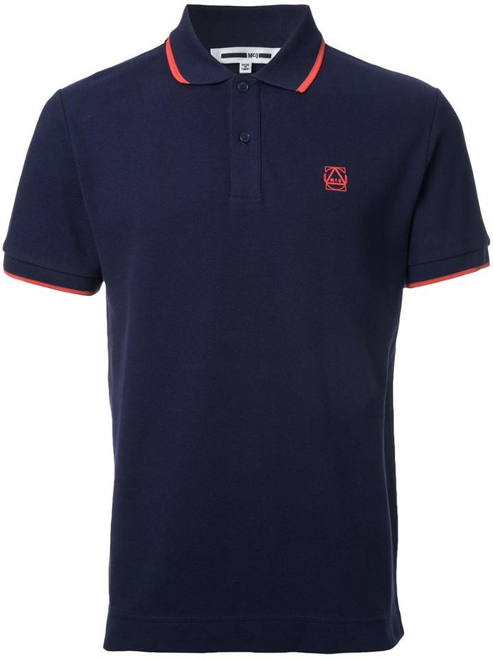 Mcq Alexander Mcqueen Logo Polo Shirt, Men's, Size: Small, Blue, Cotton